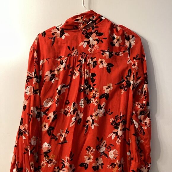 Jessica Simpson Women’s Dazed Twilly Blouse – Red, Long Sleeve, Neck Tie, 1X NWT - Picture 7 of 14